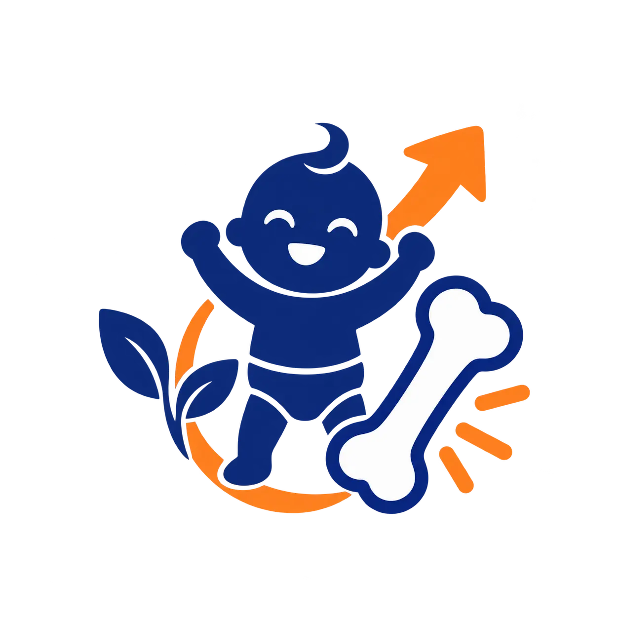 Healthy growth and bone development icon for infants and children