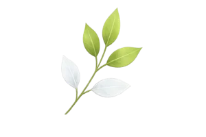 Home Green and white leaf branch icon representing natural ingredients and freshness